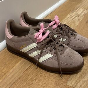 Adidas Women's Gazelle Pink and Brown Sneakers